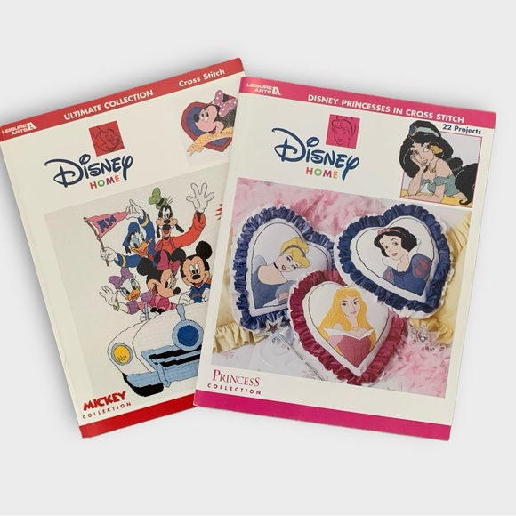 Vintage Disney Cross Stitch Mickey Mouse and Princess Collection Pattern Books - Picture 1 of 10